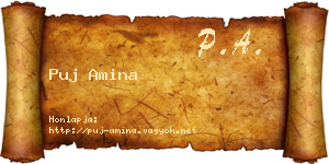 Puj Amina névjegykártya